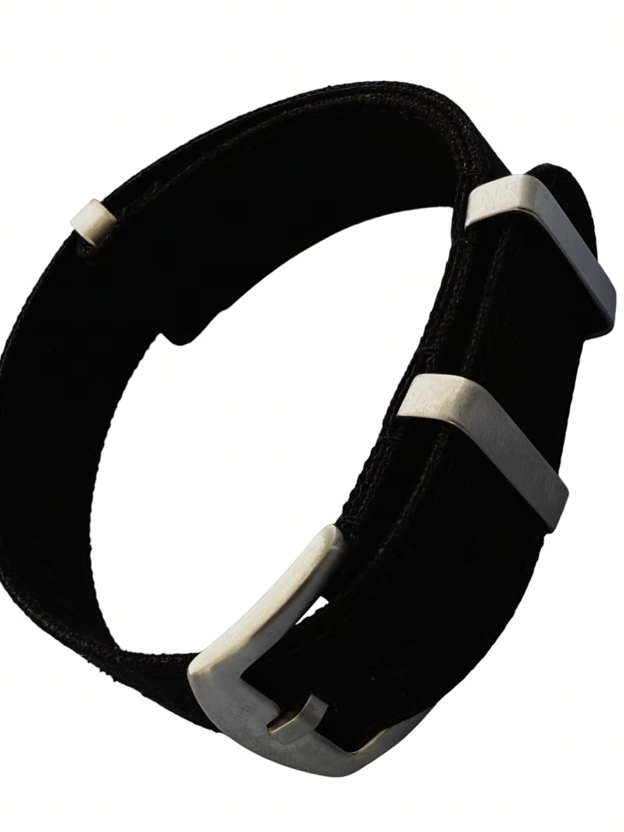 Einteiliges Uhrenarmband Canvas Farbe schwarz