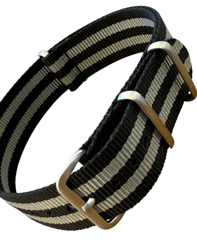 Einteiliges uhren, Armband, Nato sTrap, grau schwarz