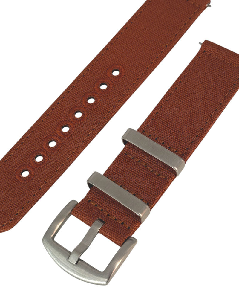 Zweiteiliges Uhrenarmband, Canvas, Farbe dunkel orange