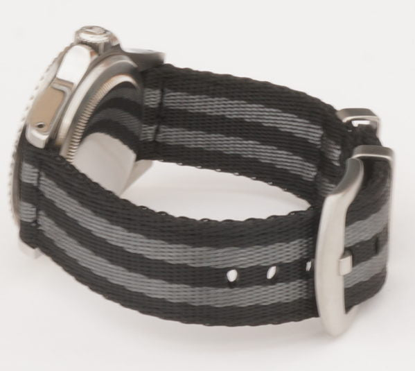 Nylon Split Strap - zweiteiliges Uhrenarmband grau schwarz