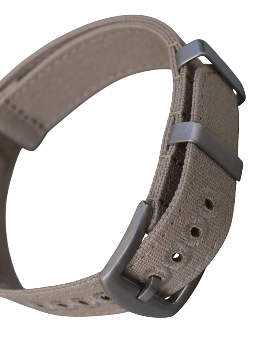 Einteiliges Uhrenarmband Canvas Farbe sand