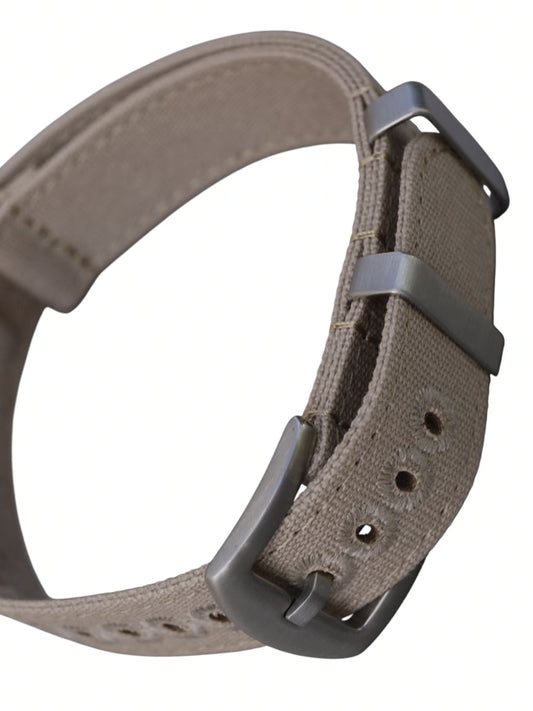 Einteiliges Uhrenarmband Canvas Farbe sand
