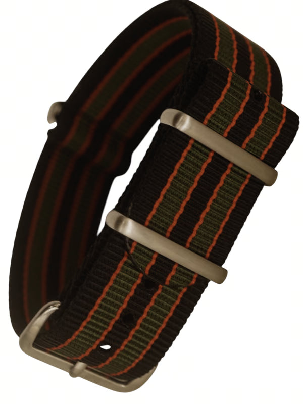 Einteiliges uhren, Armband, Nato sTrap, oliv, orange, schwarz