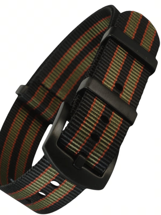 Einteiliges uhren, Armband, Nato sTrap, oliv, orange, schwarz