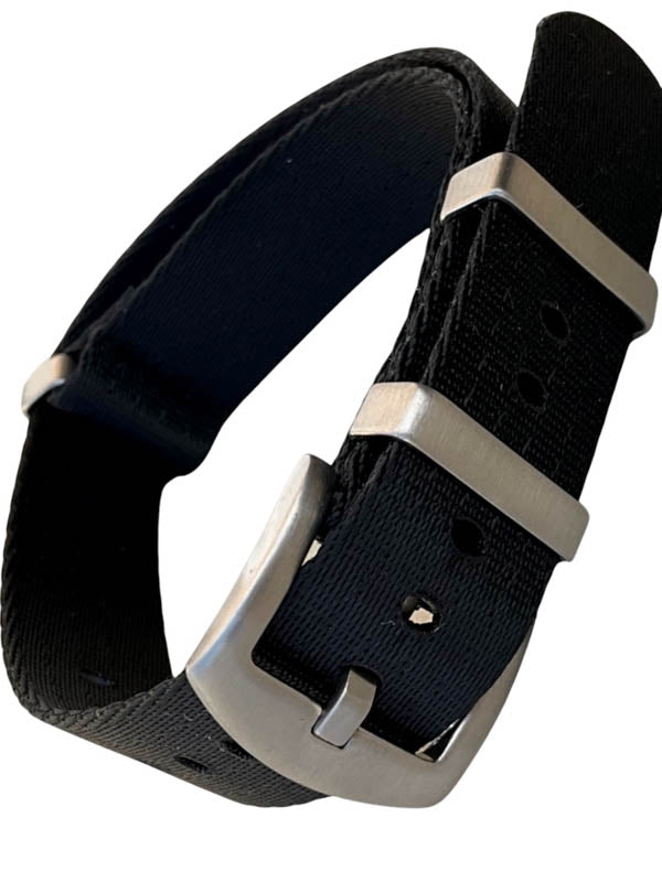 NATO STRAP Einteiliges Durchzugsarmband, Farbe schwarz 