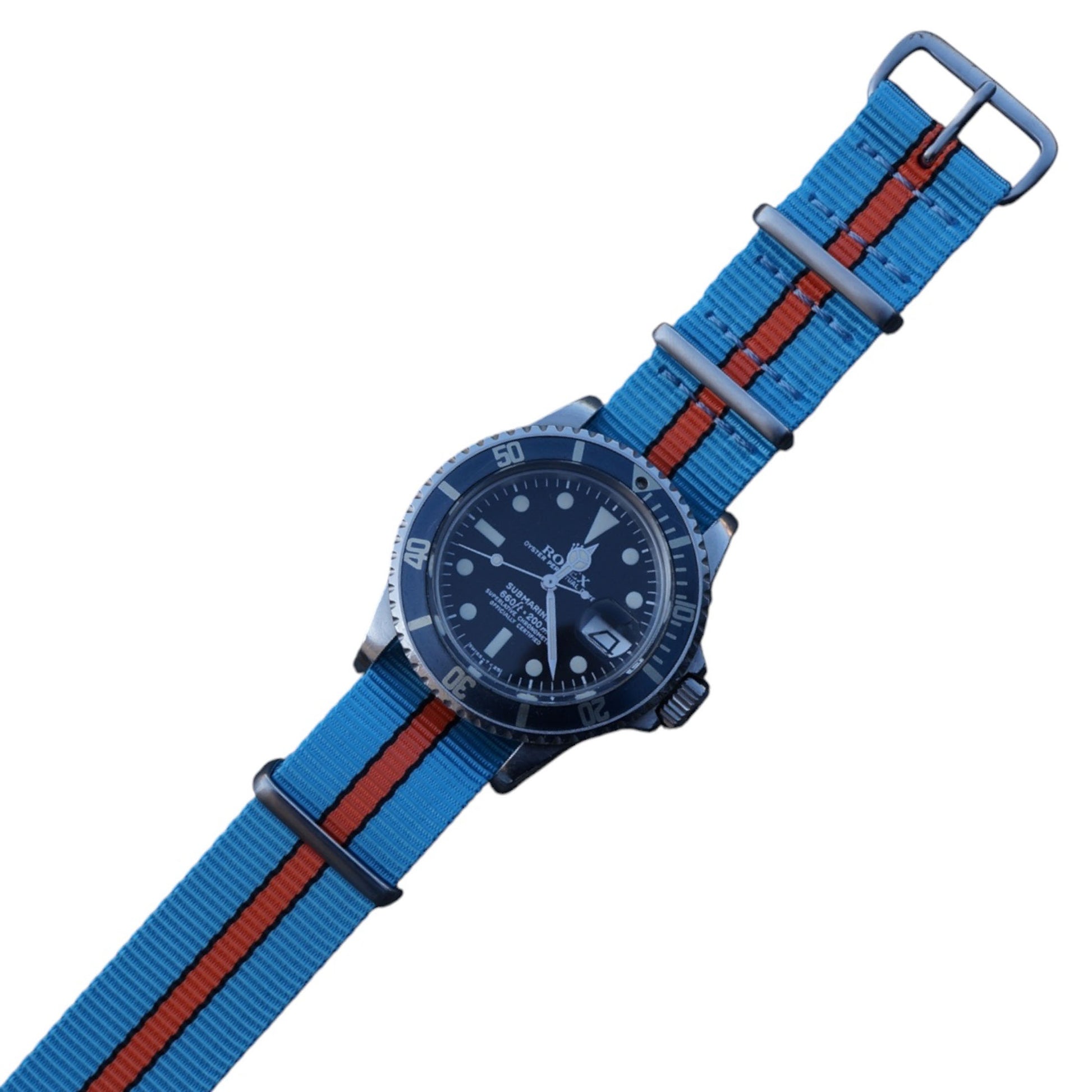 , Uhren, Armband, blau, orange, schwarz