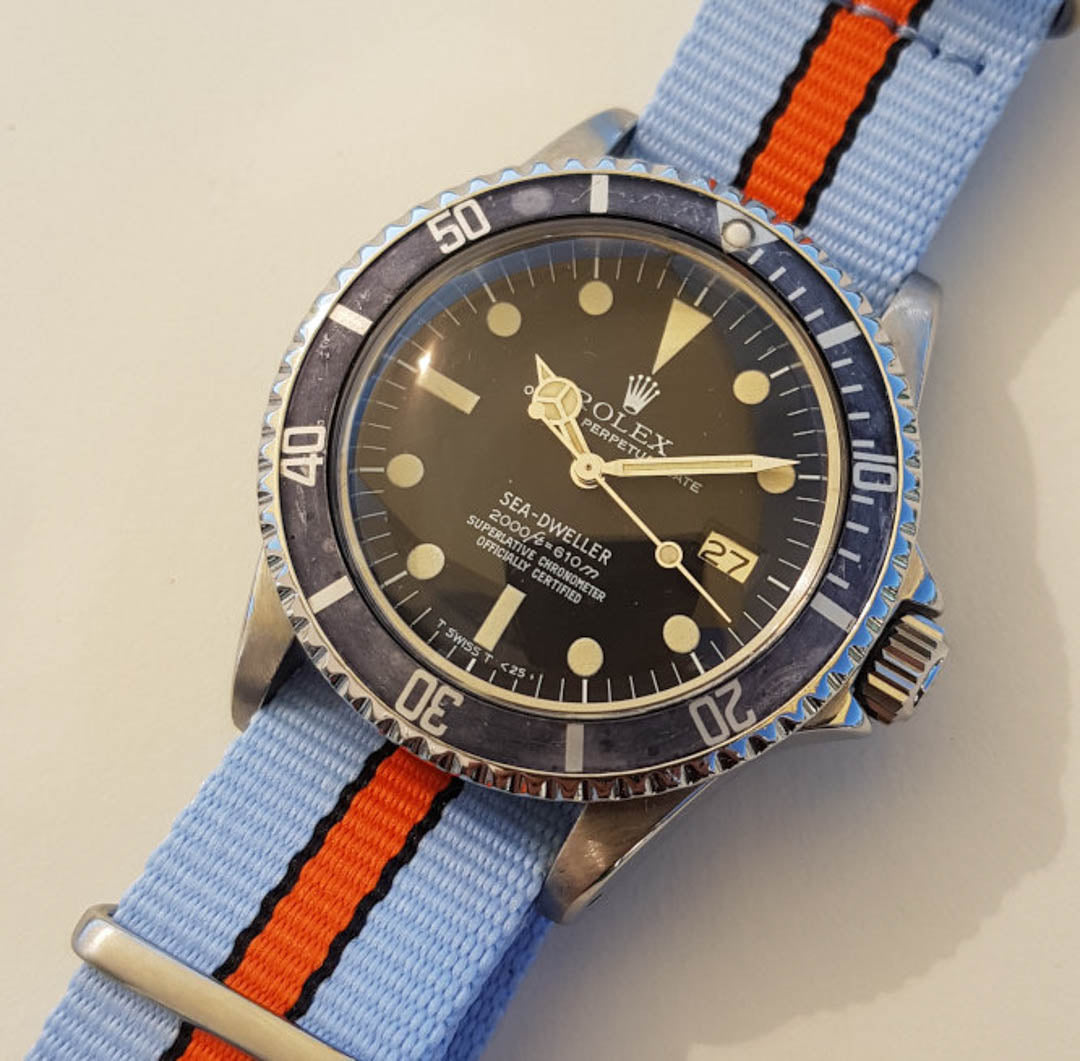 , Uhren, Armband, blau, orange, schwarz