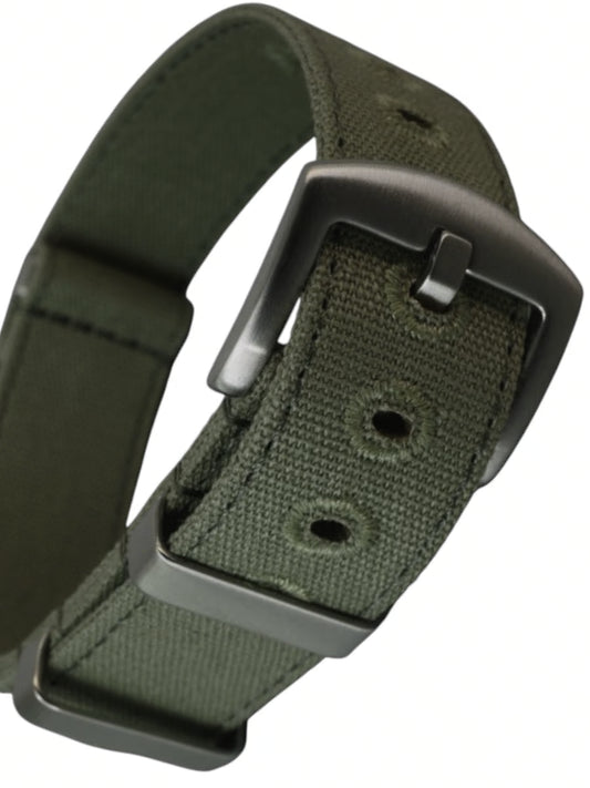 Einteiliges Uhrenarmband Canvas Farbe oliv