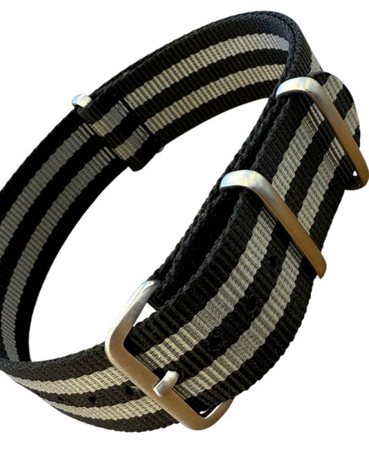 Einteiliges uhren, Armband, Nato sTrap, grau schwarz