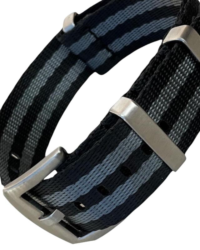 Nato Strap - Farbe schwarz grau James Bond