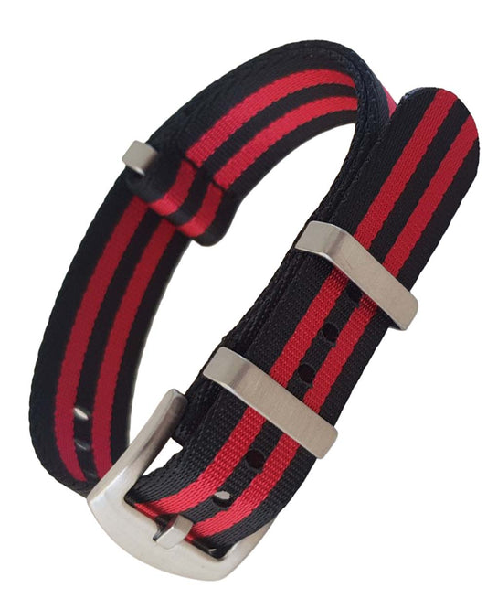 NATO Strap - Color black grey James Bond