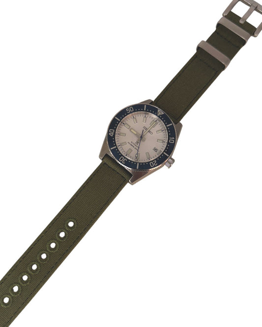 Zweiteiliges Uhrenarmband aus Canvas Farbe oliv