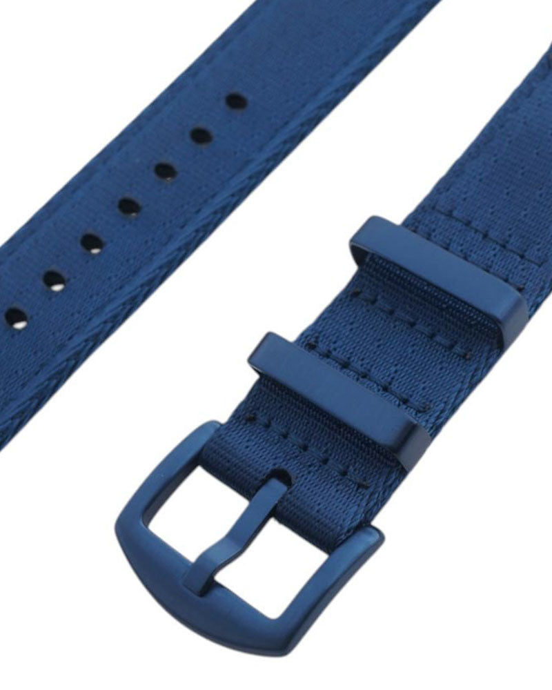 Zweiteiliges Uhren, Armband Navy blau, mit einer blaubeschichteten PVD schließe