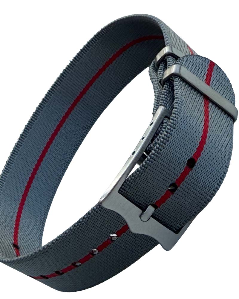 Nato Strap Premium - Farbe grau rot
