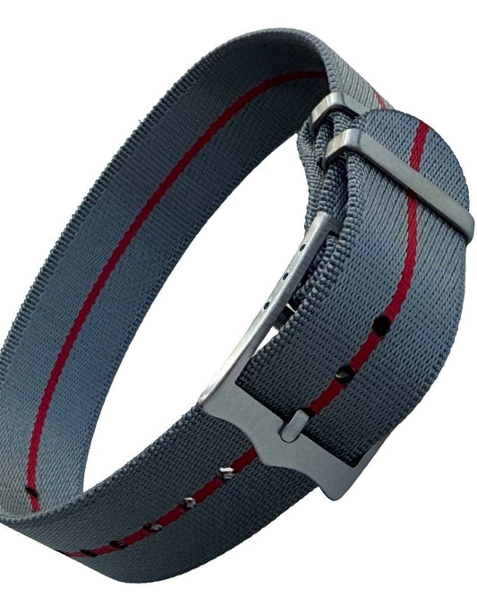 Nato Strap Premium - Farbe grau rot