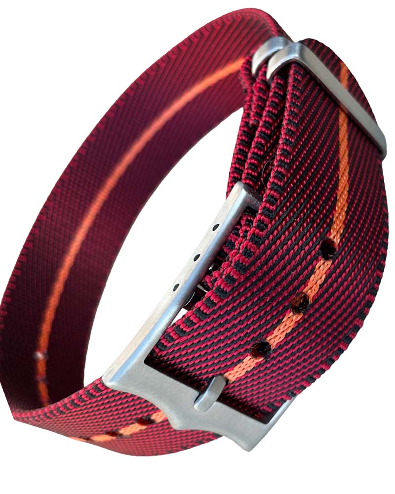 Nato Strap Premium - Farbe rot - schwarz - orange