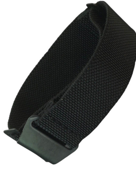 Einteiliges SpangenarmEinteiliges Spangenarmband mit Stretch Anteil Farbe, schwarz mit einer schwarzen schließe PVD