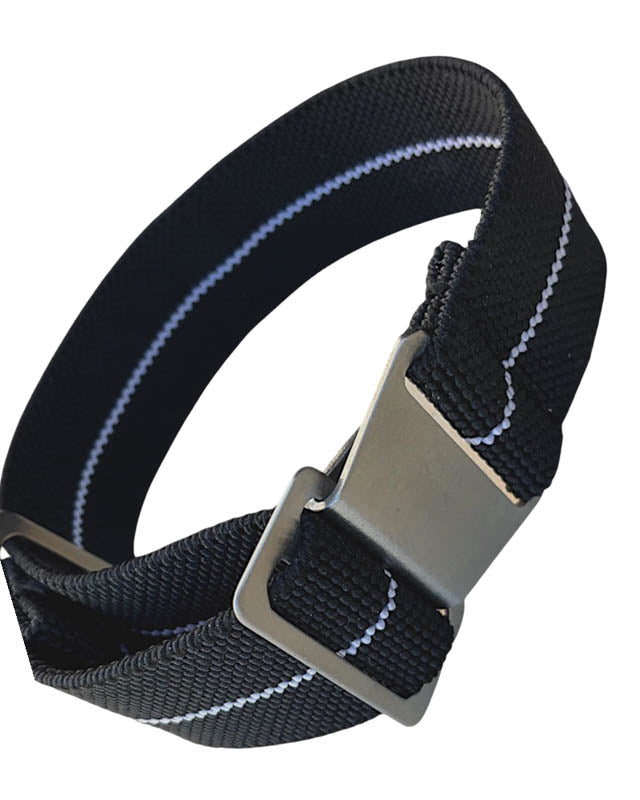 Einteiliges Spangenarmband mit Stretch Anteil schwarz weiß