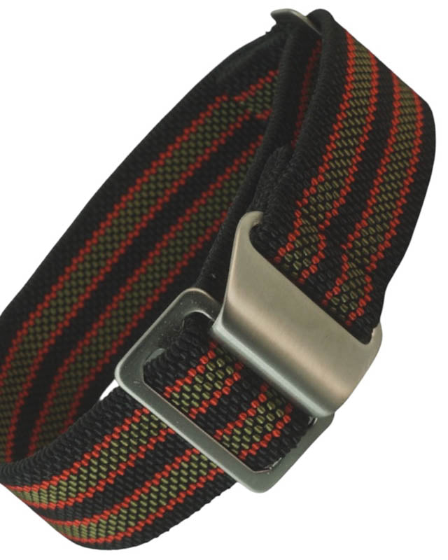 Stretch Armband mit Spangen schließe Farbe schwarz oliv orange